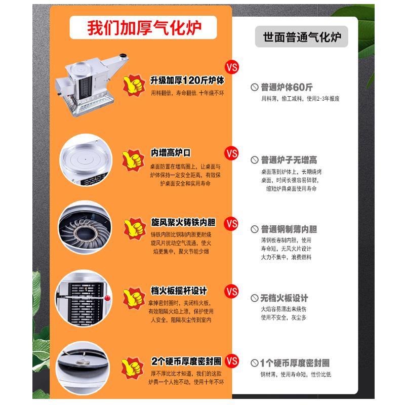无烟气化炉农村家用烤火炉柴煤两用取暖炉室内煤炭炉子烧柴汽化炉
