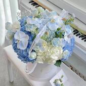 全国蝴蝶兰绣球抱抱桶玫瑰花束鲜花速递同城北京上海广州花店配送