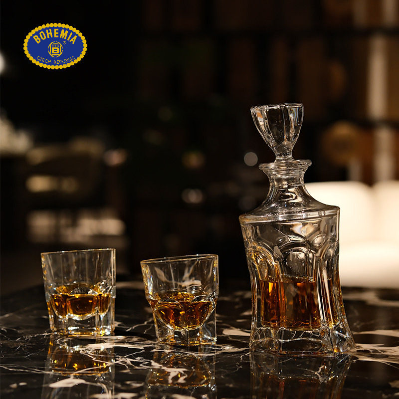 捷克BOHEMIA波西米亚进口水晶玻璃洋酒白兰地威士忌酒杯酒具套装