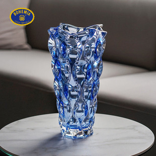 BOHEMIA捷克进口水晶玻璃花瓶 饰摆件北欧轻奢 高级感彩色客厅装