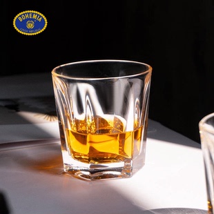 捷克BOHEMIA原装 切面高档洋酒杯烈酒平底杯 进口水晶玻璃威士忌杯