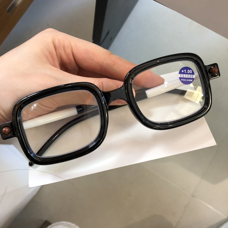 德国品质手工粗框老花镜男女款中老年大框大脸防蓝光辐射老花眼镜