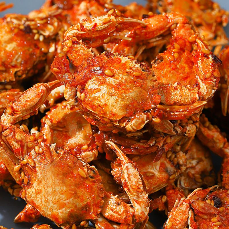 青岛特产香酥小螃蟹零食一口蟹香辣海蟹即食炸海鲜干货非油炸酥脆