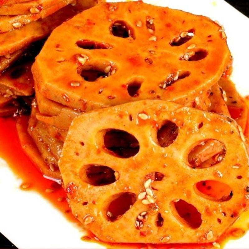 四川特产与美香辣土豆片香辣藕麻辣小吃烤烧土豆片卤味辣素菜零食