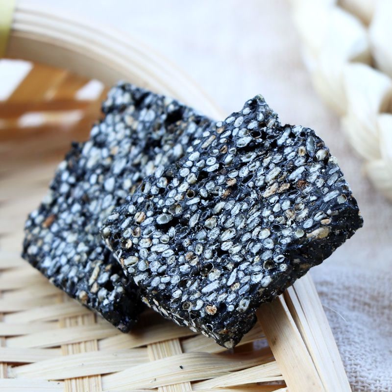 黑芝麻花生手工酥糖簿饼休闲零食小吃传统糕点芝麻花生糖安徽特产
