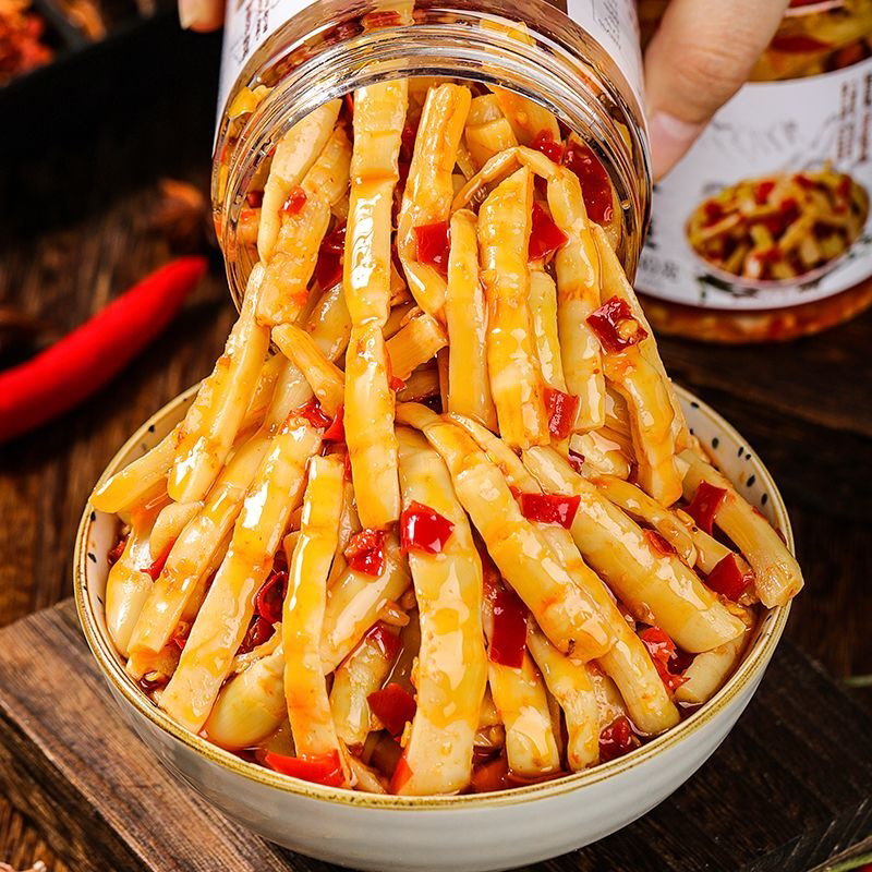 【2万次回购】即食香辣笋丝下饭菜竹笋干尖笋片零食脆笋咸菜罐装