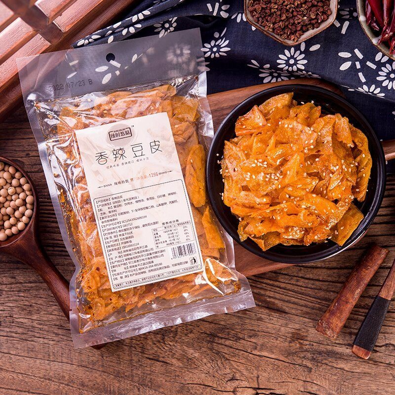 正宗湖南平江特产香辣超辣豆皮豆卷豆制品办公室休闲零食小吃125g