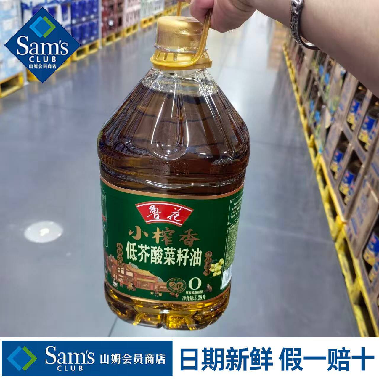 山姆鲁花小榨香低芥酸菜籽油色泽纯正鲜香醇厚正品代购官方旗舰店