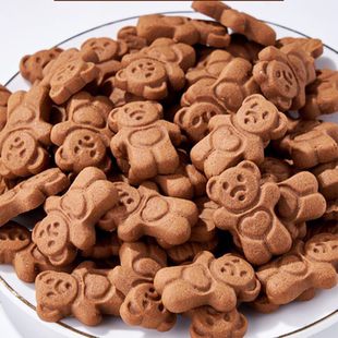 网红可爱小熊卡通饼干网红装饰情人节饼干零食摆件早餐甜品插件