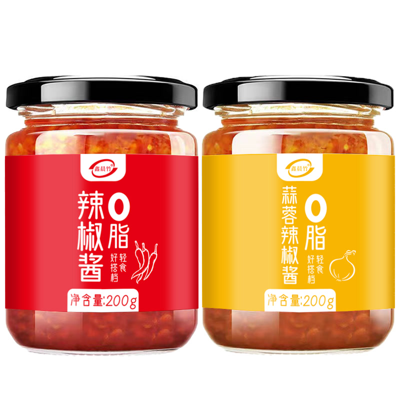 0脂辣椒酱下饭版面蒜蓉辣椒酱香辣低脂轻食拌饭酱下饭酱200g