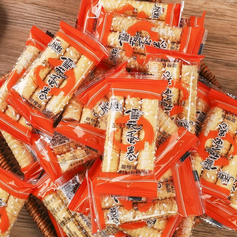 凤娃雪花蛋卷饼干老式传统糕点办公室零食小吃散装解馋休闲食品