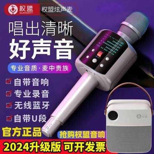 权盟炫声卡话筒音响一体麦克风无线蓝牙手机K歌直播家用电视R2pro