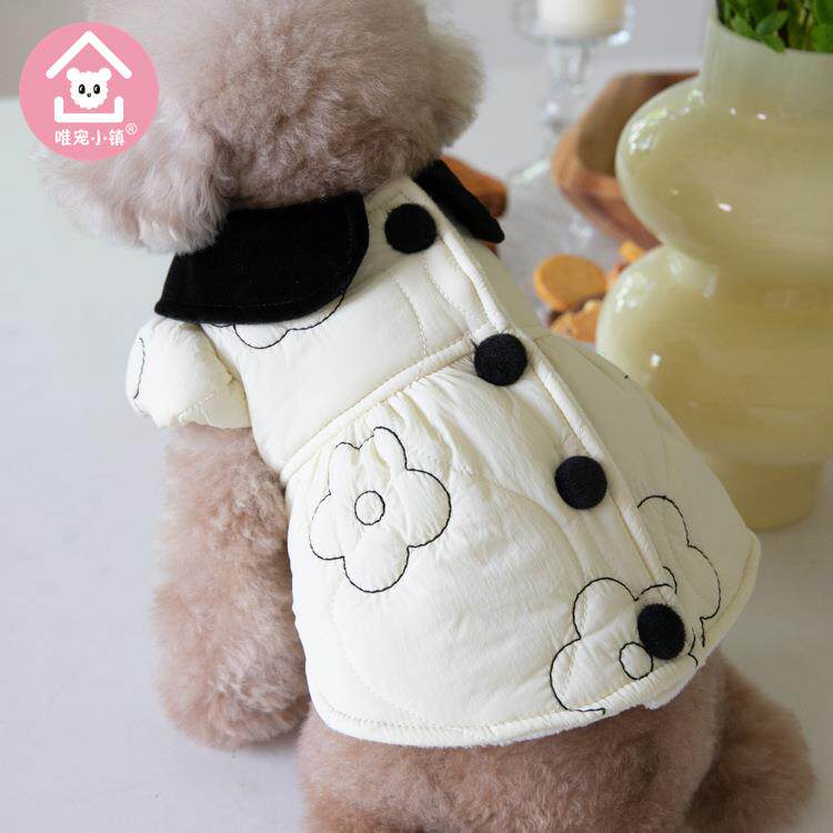 唯宠小镇秋冬加绒保暖棉衣裙子猫狗服装服饰泰迪衣服厂家宠物衣服