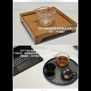 复古琉璃公道杯家用耐热玻璃分茶器匀杯盖碗手工气泡玻璃岩石 中式
