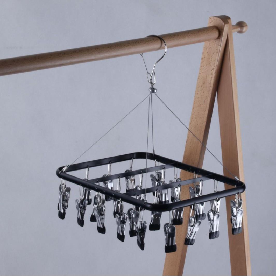 多功能晾袜架衣架夹晾衣架阳台不锈钢袜架晒内衣内裤衣架多夹子