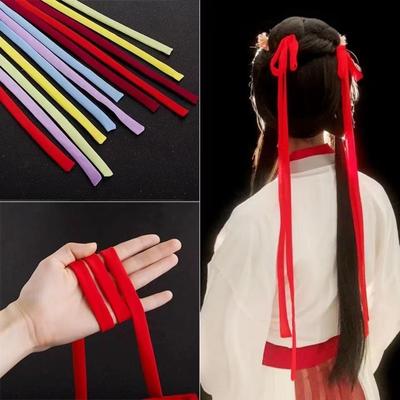 古风汉服细发带编发窄丝带 复古抹额腕带红头绳绑发头饰儿童成人