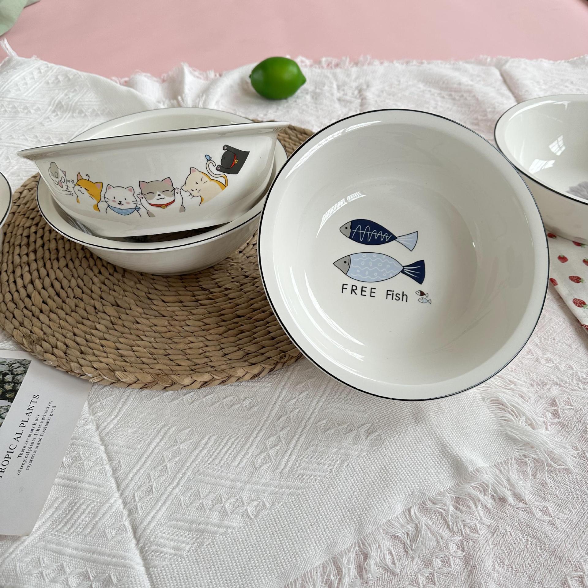 日用百货陶瓷9寸汤古大汤碗家用陶瓷汤碗汤盆两元店地摊