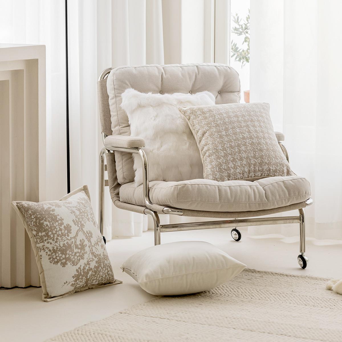 轻法式沙发抱枕套米色轻奢客厅靠枕高级感样板间床头靠垫靠包