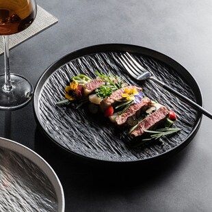 牛排餐盘高级感西餐盘平盘浅盘餐厅白色牛扒盘子菜盘家用早餐盘碟