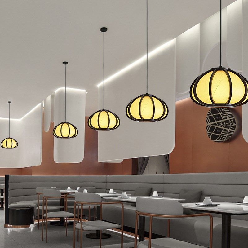 现代中古风灯笼吊灯新中式民宿酒店餐馆木艺灯中国风过道走廊灯饰,家装灯饰光源,酒店/宴会厅/餐饮吊灯,淘宝优惠券,粉丝福利购,淘宝优惠卷