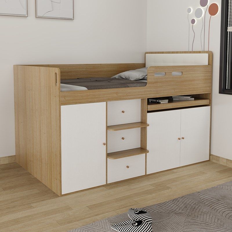 全实木上床下柜带高箱储物衣柜抽拉书桌一体组合多功能儿童半高床,住宅家具,半高床,淘宝优惠券,粉丝福利购,淘宝优惠卷