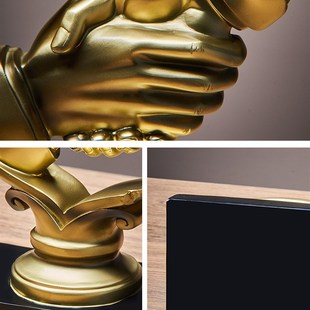 合作共赢握手摆件桌面诚信办公室装饰品公司商务送礼乔迁开业礼品