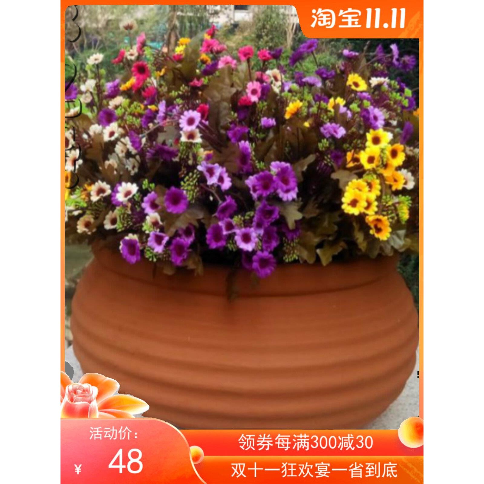 园林红陶土花盆景观陶罐多肉花盆陶瓷花瓶摆件阳台别墅粗陶小花盆