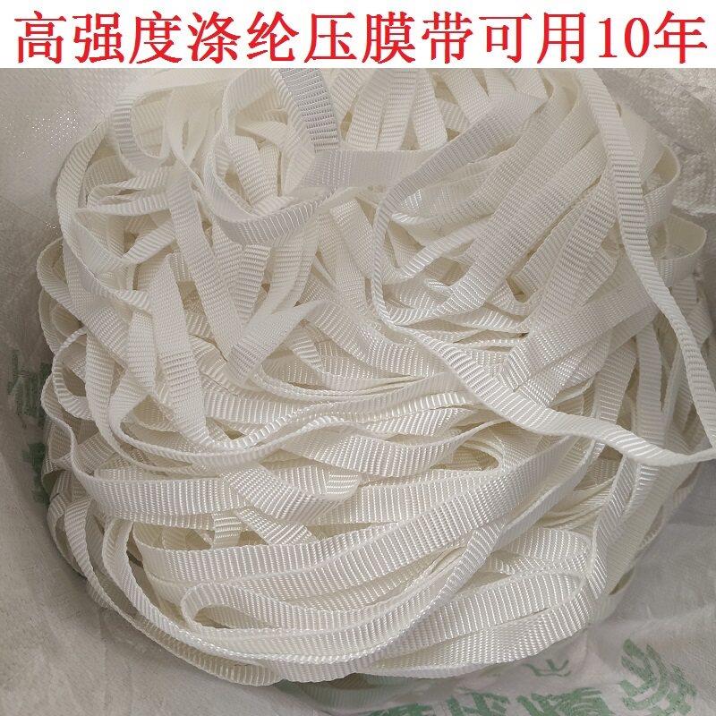 加厚大棚压膜线抗风白色聚酯纤维压膜带托膜线牵引绳带压膜绳固定