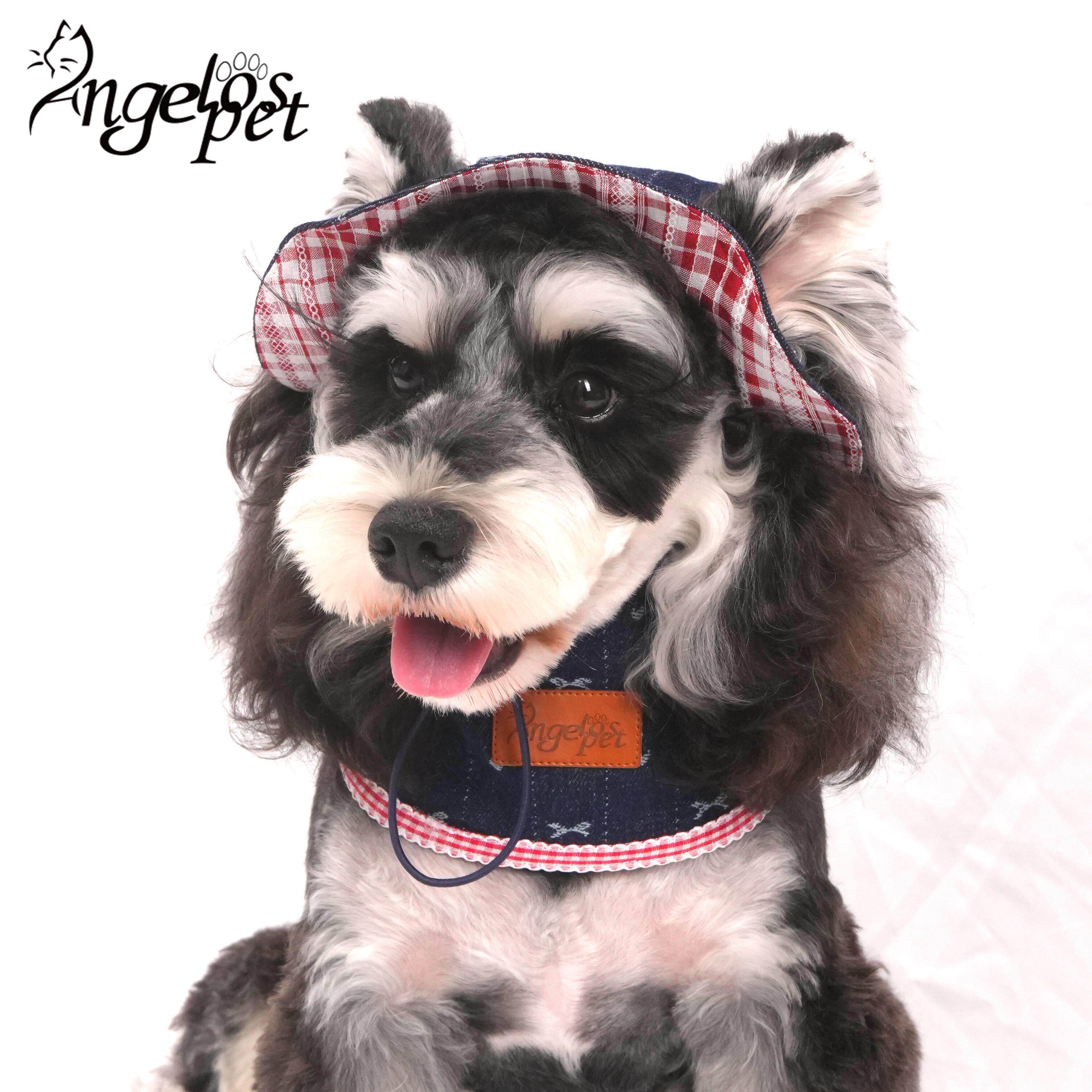 angelospet雪瑞纳德文宠物猫狗重磅牛仔户外渔夫帽可调节遮阳帽子