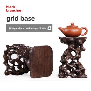 实木支架饰品石奇石茶壶花盆花瓶风景香炉红木底座几个高腿