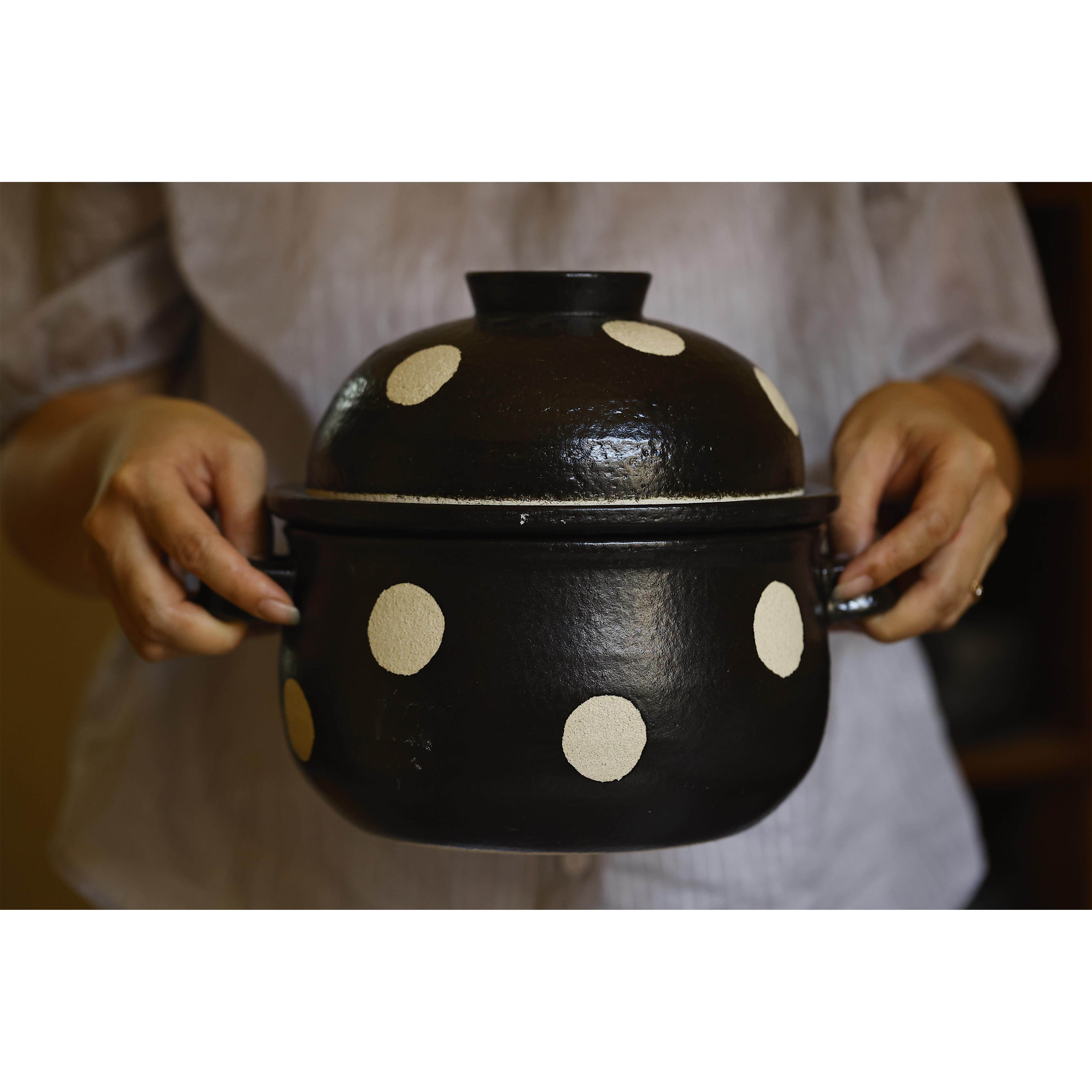 ｜子幕｜波点陶土锅 砂锅 炖锅 砂锅菜焖饭煲汤家用