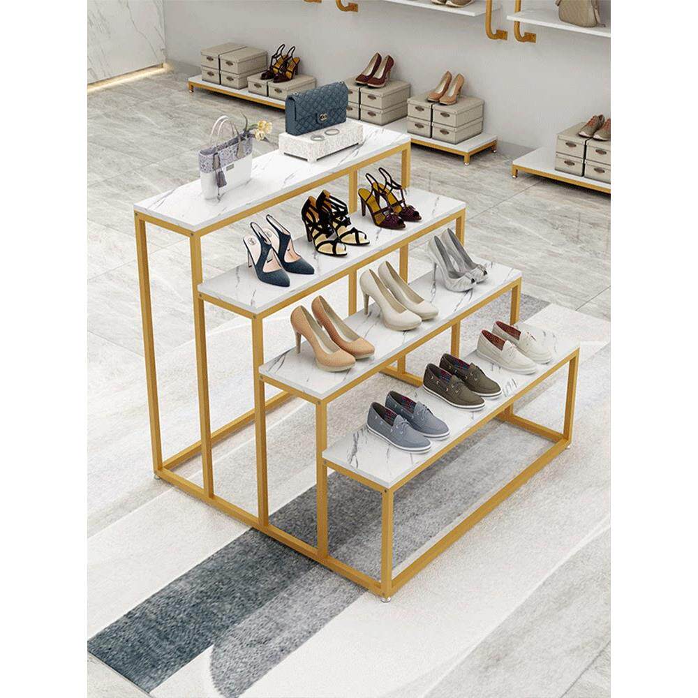 服装店岛展示架鞋店鞋架童鞋女装店天梯彷大理石花纹流台展示台