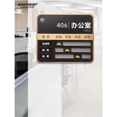 客制化亚克力员工去向牌 办公室部门在岗状态显示标示牌 30x28.8c