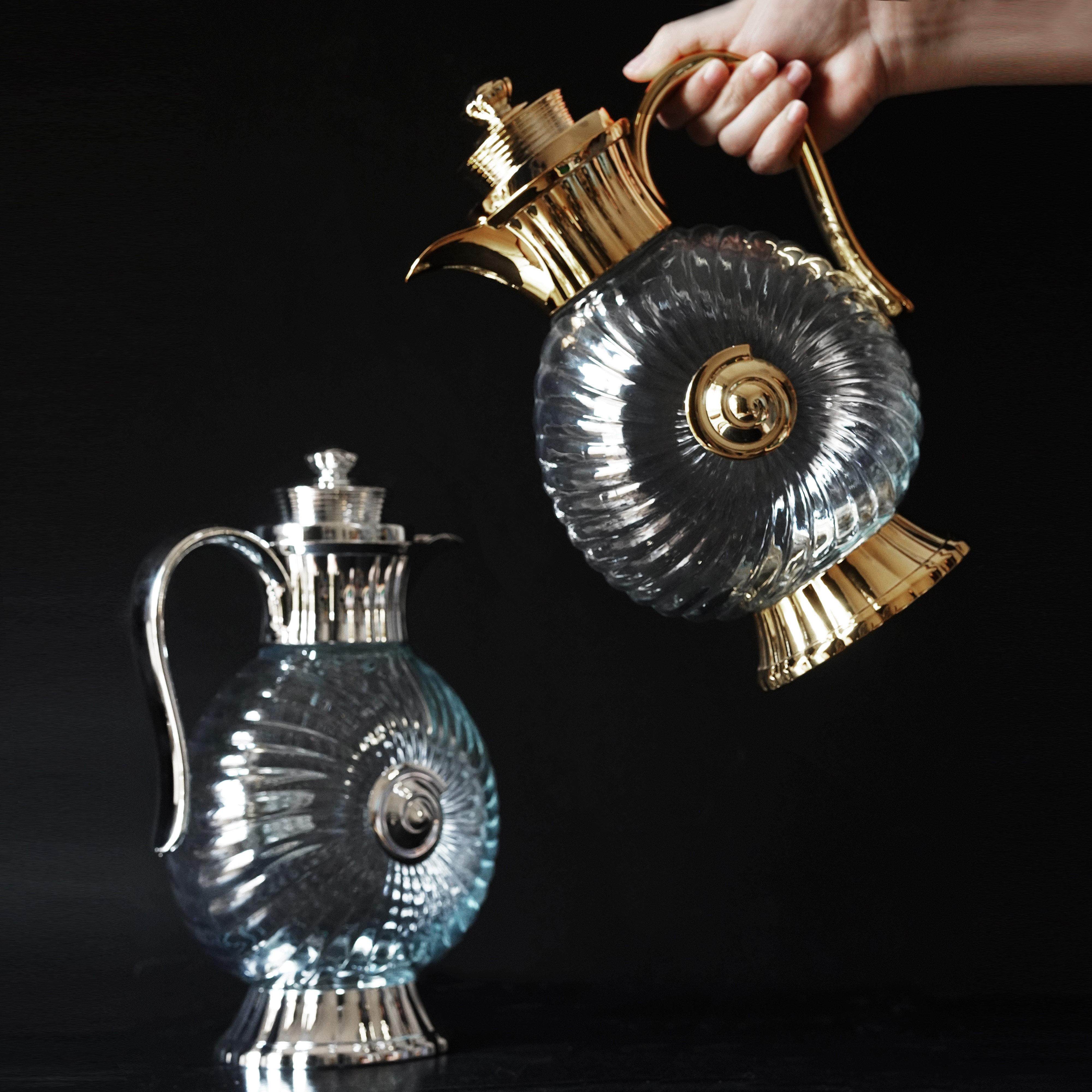 一枚橙 海螺金色银色夏日花茶冷水壶凉水壶泰式餐厅餐桌甜品店壶,餐饮具,冷水壶,淘宝优惠券,粉丝福利购,淘宝优惠卷