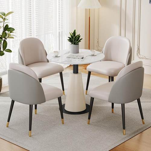 4S店洽谈桌椅组合接待休闲桌椅组合小圆桌商用桌子会客桌岩板餐桌