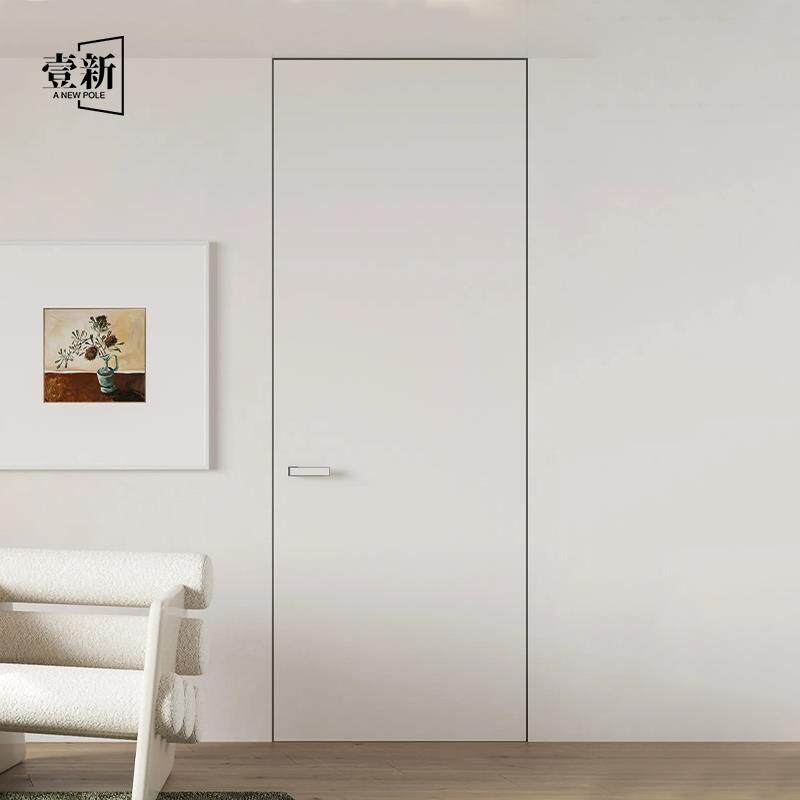 涂料门隐框门极简轻奢门卧室门极窄铝木门室内门极窄边框门隐形门