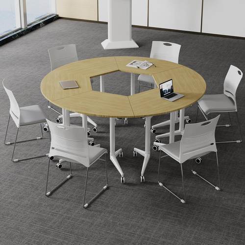 折叠培训桌会议桌椅组合可移动拼接多功能办公辅导班长条双人课桌