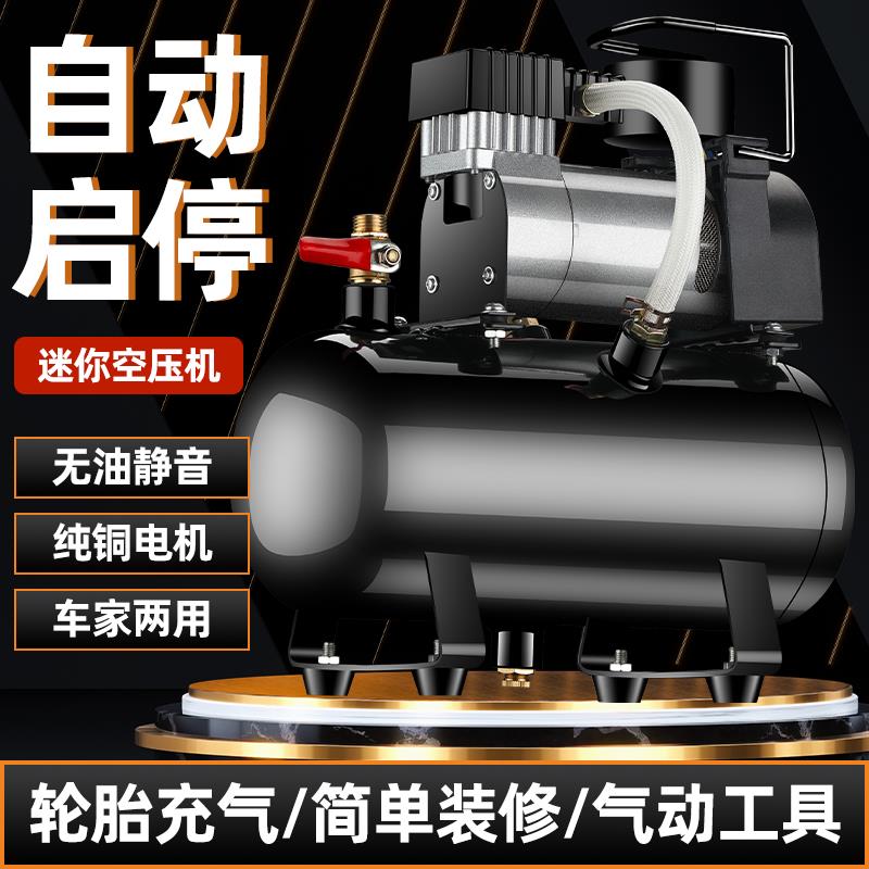 12迷你空压机锂电池可携式电动车载打气机无线 线汽车用家用220v