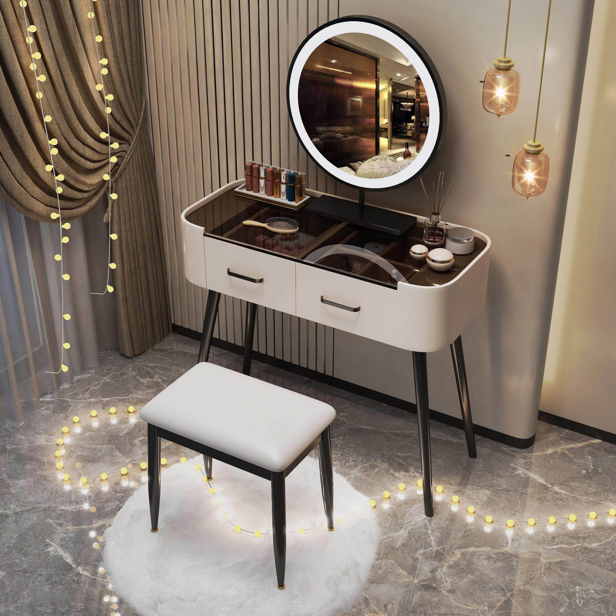 实木梳妆台岩板卧室简约现代高级感新款轻奢简易化妆桌北欧化妆台,住宅家具,梳妆台/桌,淘宝优惠券,粉丝福利购,淘宝优惠卷