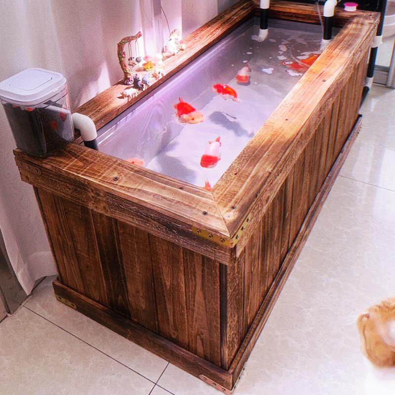 实木外框乌龟缸金鱼缸养龟房专用乌龟池别墅大型塑料周转箱PP水箱