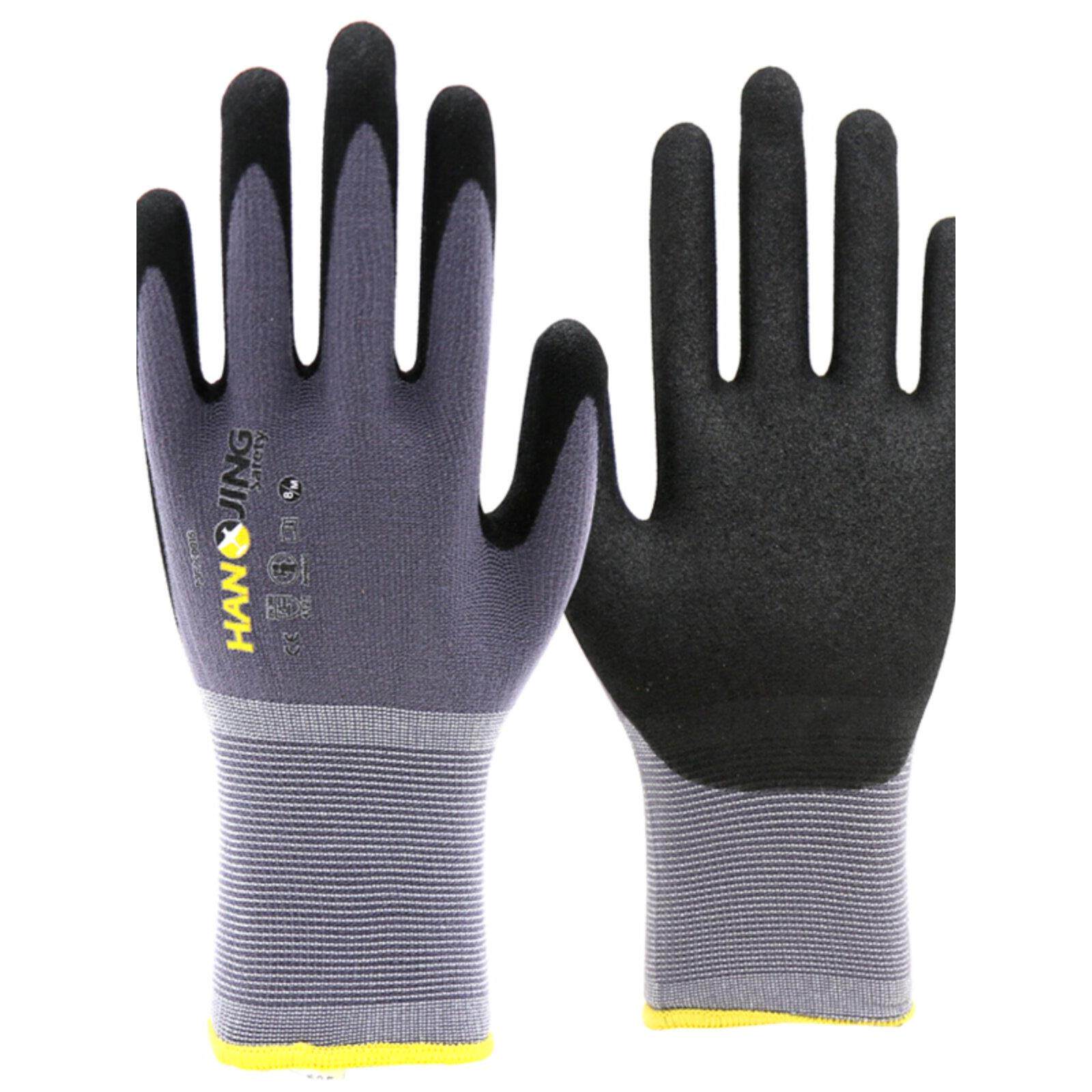 Mfx0015航空触摸屏15针氨纶丁腈磨砂劳保手套防滑透气物流搬运