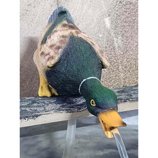 鸭子吐水庭院阳台假山池塘水池鱼缸造景装饰品仿真动物树脂摆件