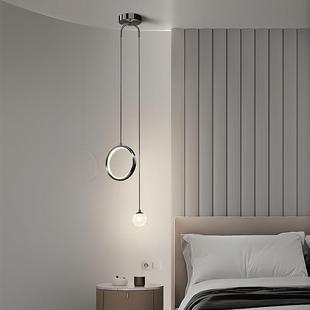 意式 线灯轻奢智能小 极简设计师卧室床头吊灯客厅电视背景墙吊线