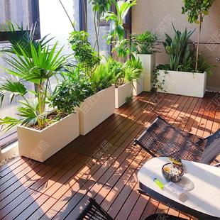 定制户外不锈钢花箱组合铁艺花坛成品花槽金属隔断围栏长方形花池