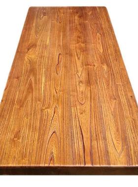 老榆木板桌板桌面板吧台面板茶桌窗台板书柜原木大板实木桌面定制