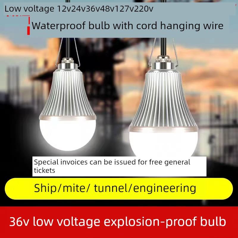 LED带线低压AC36V防水吊线24v球泡灯造船厂灯泡110v照明127v防水