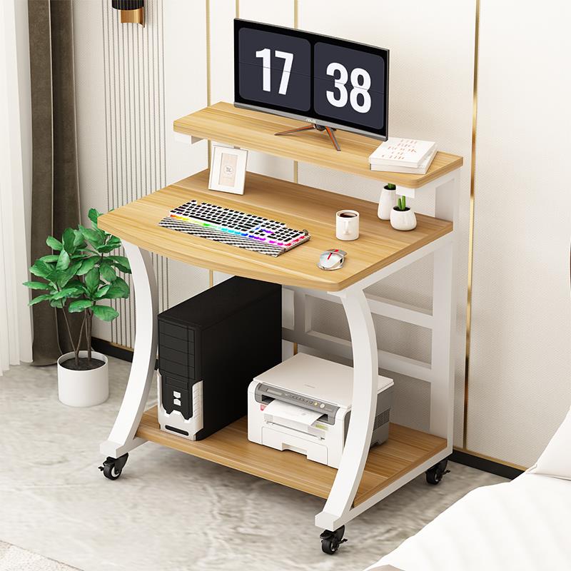 实木生态板床边台式电脑桌小户型卧室家用可移动书桌工作学习桌子