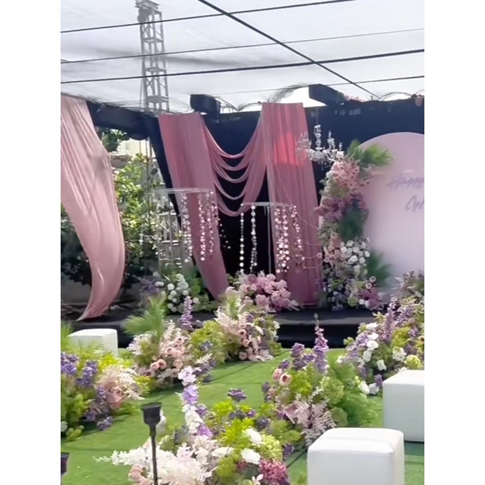 婚礼道具窗帘t形伸缩可调铁背景纱布支架婚礼场景布置几何装饰品