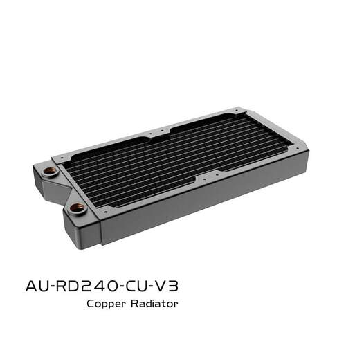 Azieru AU-RD240-CU-V3 240铜水冷排 换热器 散热排 冷排 铜排