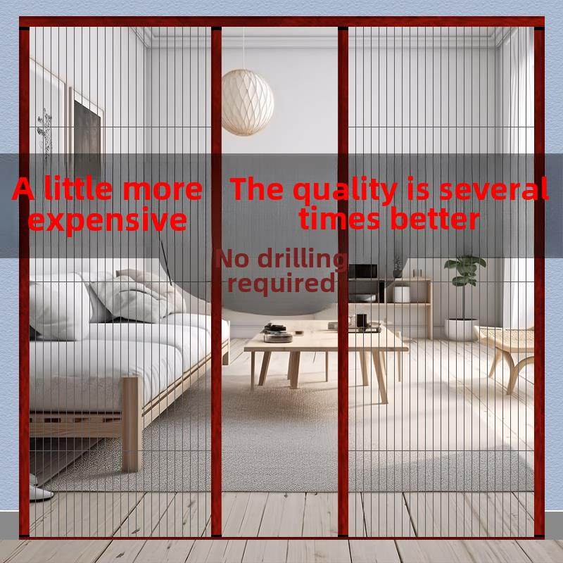 铝合金折叠纱门家用防蚊门无轨纱窗门帘隐形推拉式沙门高档伸缩门,居家日用,纱窗/纱门,淘宝优惠券,粉丝福利购,淘宝优惠卷